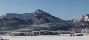 ﻿﻿Winter landscape, Lake Kussharo area, five image, stitch panorama; Canon 1D MK4, Sigma 50-500mm lens @138mm, handheld, f11, 1,400th sec, ISO250